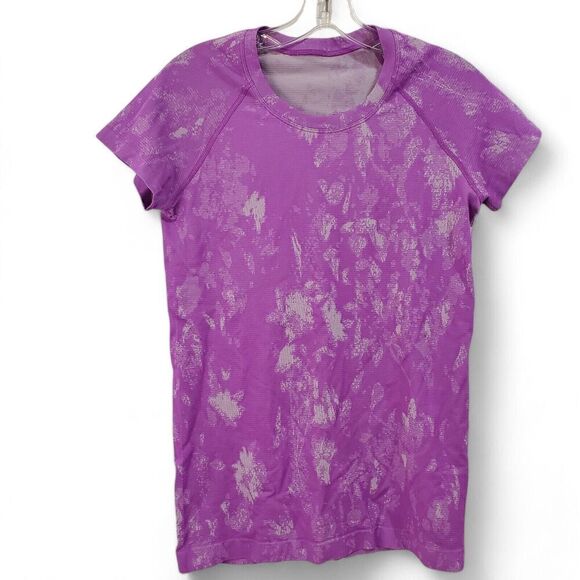 Lululemon Swiftly Tech Short Sleeve 2.0 Shirt Sz 8  Shadow Bloom Moonlit Magenta - Picture 1 of 6